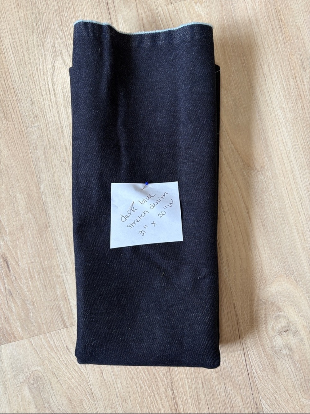 Stretch Denim remnant fabric bundle || shades of blue || 4 cuts of fabric - Picture 5 of 6